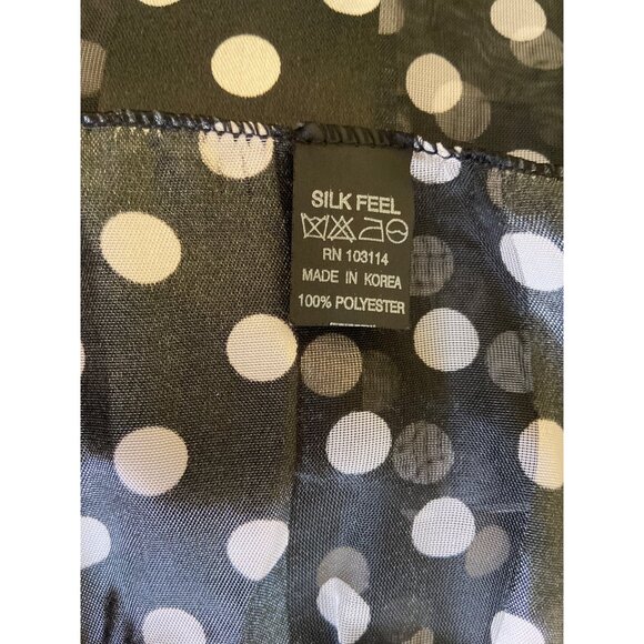 Womens Rectangle Scarf White Polka Dot Sheer Goth - Picture 3 of 8